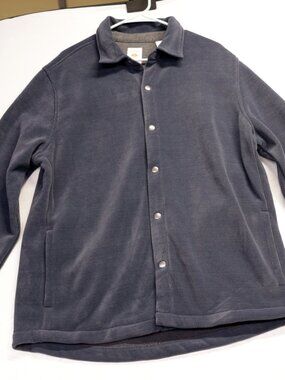 Copper & Oak Men's S Corduroy Shirt Jacket Gray Snap Front Stretch Size Large